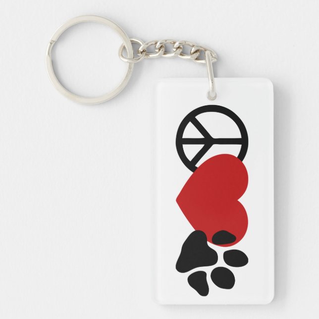 Peace-Love-Paw Key Ring (Front)