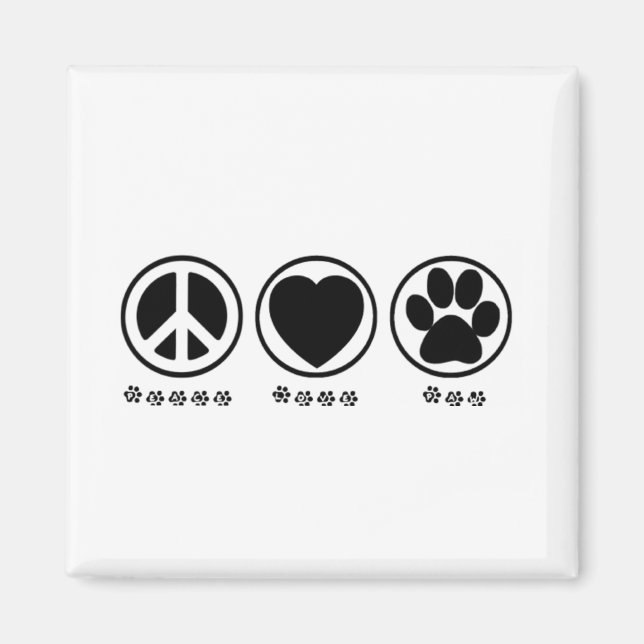 Peace Love Paw Magnet (Front)