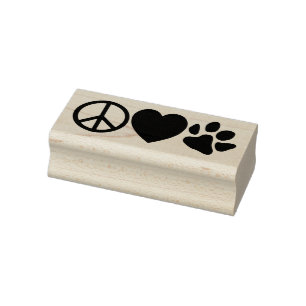 Peace-Love-Paw Rubber Stamp