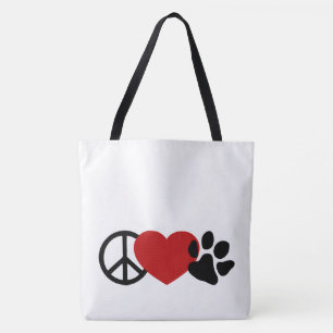 Peace-Love-Paw Tote Bag