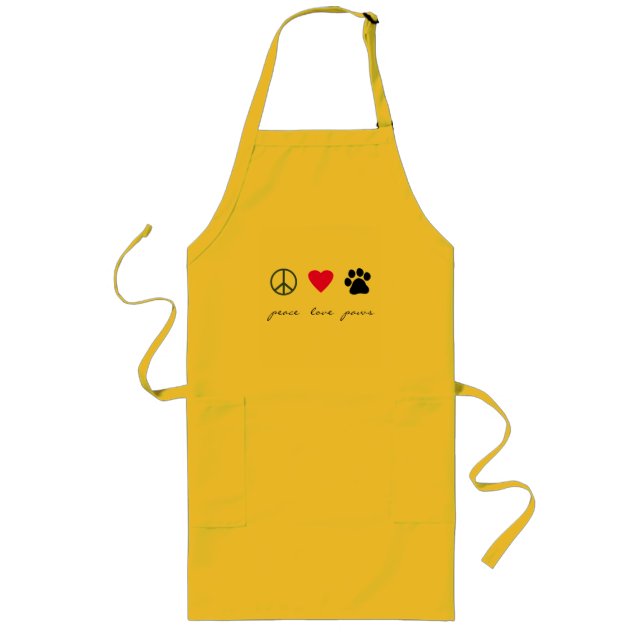 Peace Love Paws Long Apron (Front)