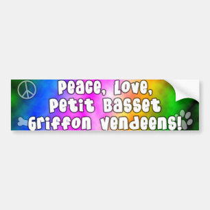 Peace Love PBGVs Bumper Sticker
