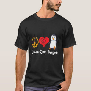 Peace Love Penguin Penguin   Birds Kids T-Shirt