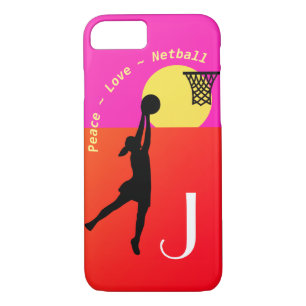 Peace Love Personalised Netball Quote iPhone 8/7 Case