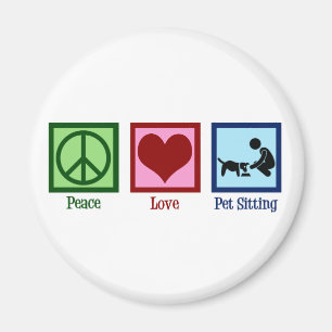 Peace Love Pet Sitting Dog Walking Service Magnet