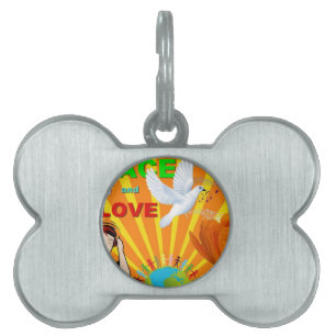 Peace & Love Pet Tag