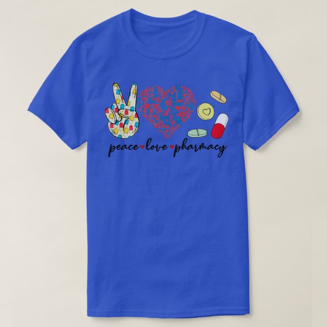 Peace Love Pharmacy Funny Pharmacy Technican Women T-Shirt (Design Front)