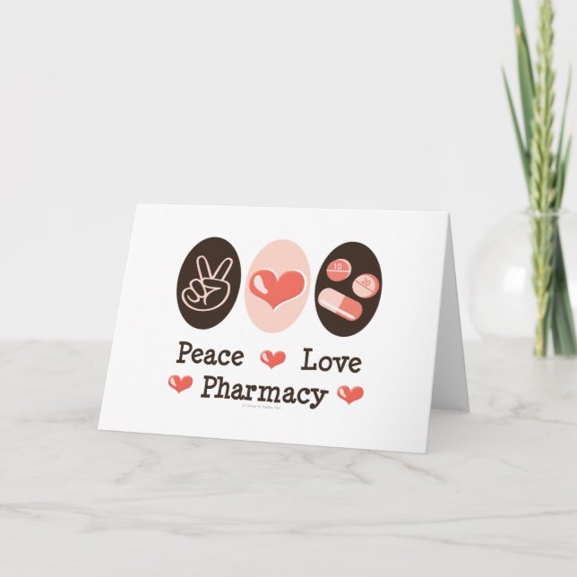 Peace Love Pharmacy Greeting Cards (Front)