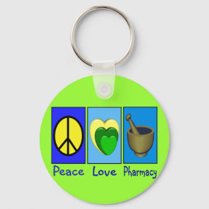 Peace Love Pharmacy Key Ring