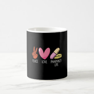 Peace Love Pharmacy Life Tech Medicine Pharmacist Coffee Mug