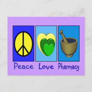 Peace Love Pharmacy Postcard