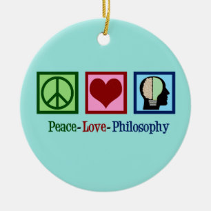 Peace Love Philosophy Ceramic Tree Decoration