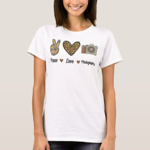 Peace Love Photography Camera Photographer Cameram T-Shirt