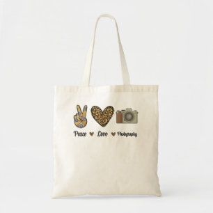 Peace Love Photography Camera Photographer Cameram Tote Bag