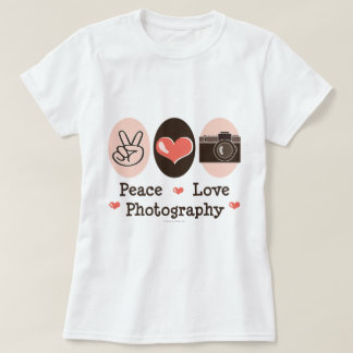 Peace Love Photography Camera T-shirt