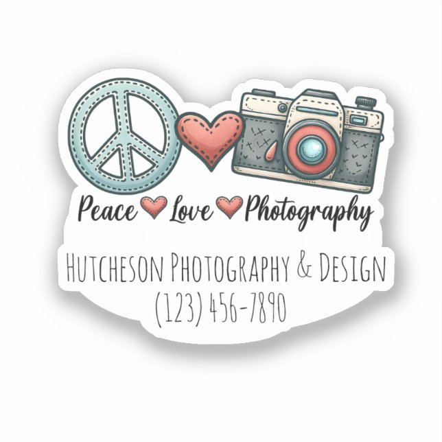 Peace Love Photography Photographer Camera Gift (Front)