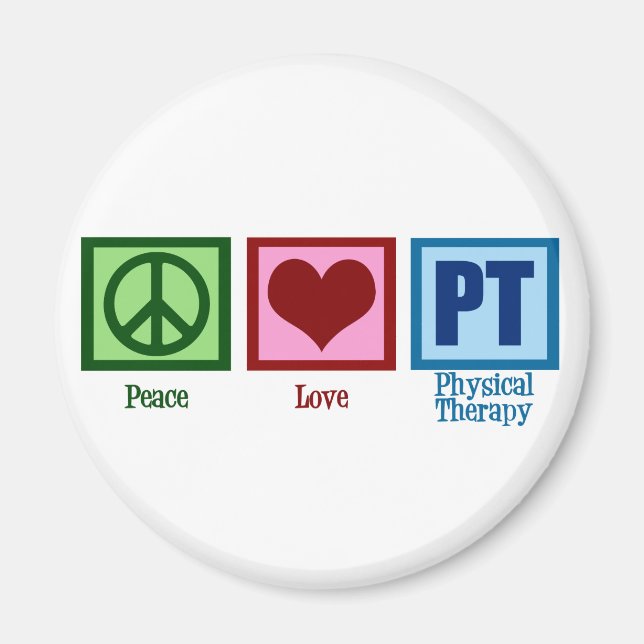 Peace Love Physical Therapist Magnet (Front)