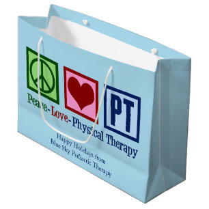 Peace Love Physical Therapy Custom PT Large Gift Bag