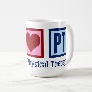 Peace Love Physical Therapy Cute PT Coffee Mug