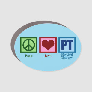 Peace Love Physical Therapy PT Car Magnet
