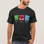 Peace Love Physics T-Shirt<br><div class="desc">Peace Love Physics design for a physicist who loves science. A cute scientist present for a physics teacher or professor.</div>