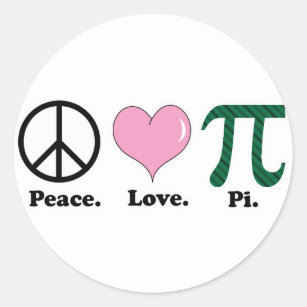 peace love pi classic round sticker