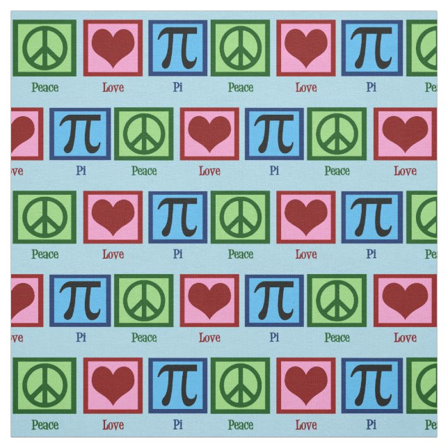 Peace Love Pi Fabric (Swatch)