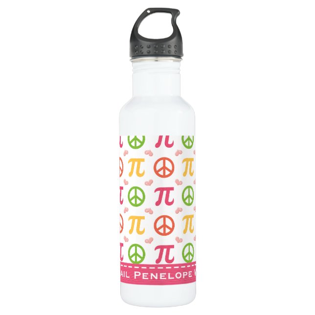 Peace Love Pi Math BPA Free 710 Ml Water Bottle (Front)