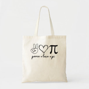 Peace Love Pi Math Love Pi Day Mathematics Math Te Tote Bag