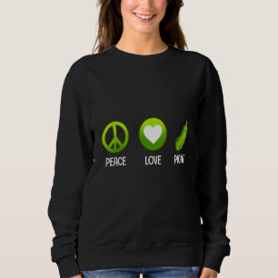 Peace Love Pickle  Cucumber Vegan Food Sweatshirt