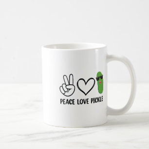 Peace Love Pickle Dancing Cucumber Pickle Food Squ Coffee Mug