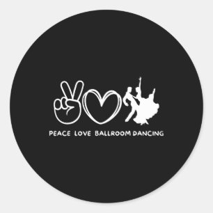 Peace Love Pickle Dancing Cucumber Pickle Women Sq Classic Round Sticker