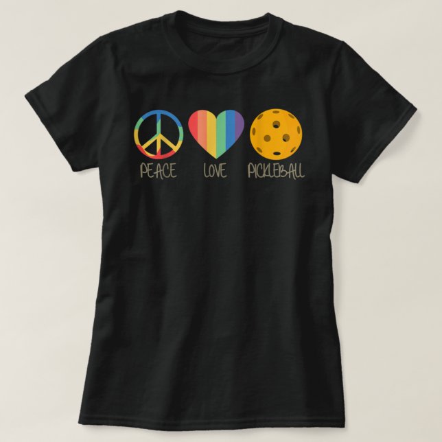 Peace Love Pickleball 338 T-Shirt (Design Front)