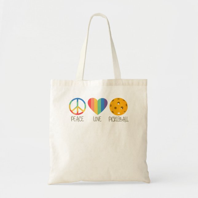 Peace Love Pickleball 338 Tote Bag (Front)