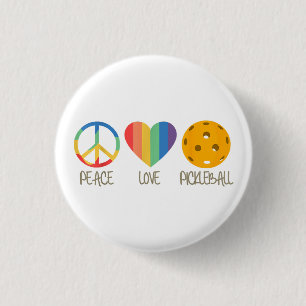 Peace Love Pickleball 3 Cm Round Badge