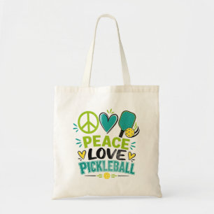 Peace Love Pickleball Gift for Pickleball Lovers Tote Bag