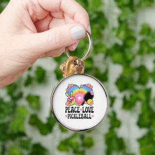 Peace Love Pickleball Key Ring