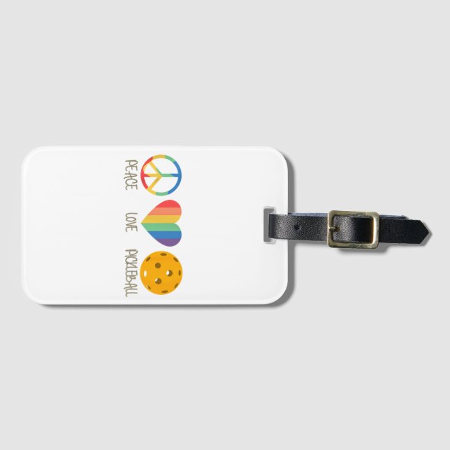 Peace Love Pickleball Luggage Tag (Front Horizontal)