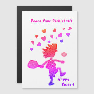 PEACE LOVE PICKLEBALL Magnet Card