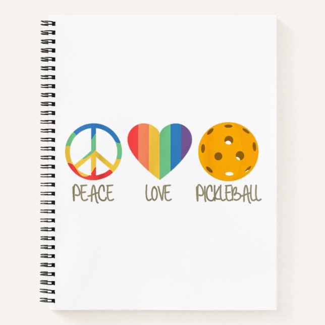 Peace Love Pickleball Notebook (Front)