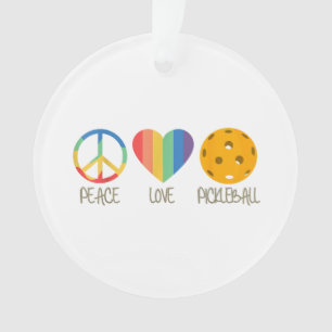 Peace Love Pickleball Ornament