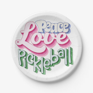 Peace Love Pickleball Paper Plate