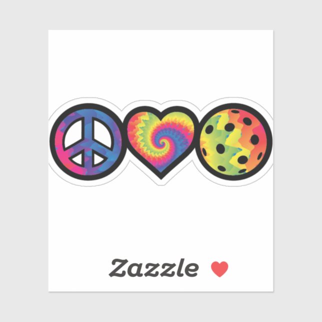 Peace Love Pickleball pickleball stickers (Sheet)