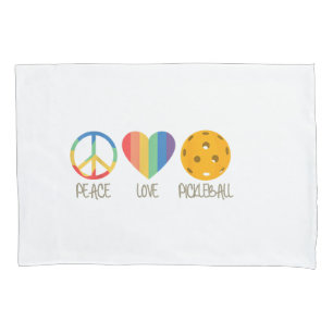 Peace Love Pickleball  Pillowcase