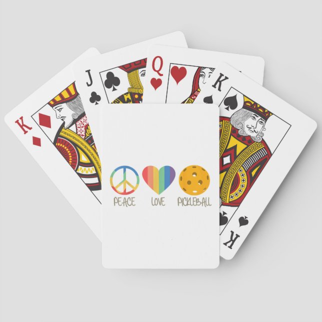 Peace Love Pickleball Playing Cards (Back)