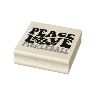 Peace Love Pickleball Rubber Stamp