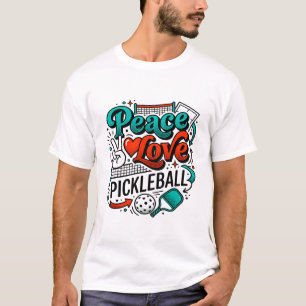 Peace Love Pickleball Sport Racket Game T-Shirt