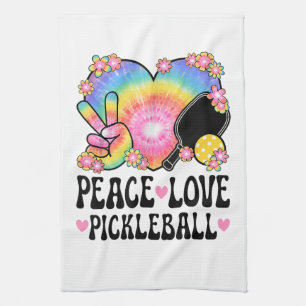 Peace Love Pickleball Tea Towel