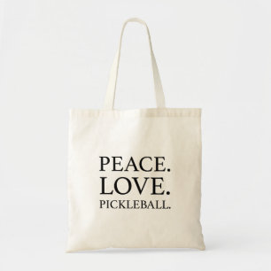 Peace Love Pickleball Tote Bag
