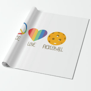 Peace Love Pickleball Wrapping Paper